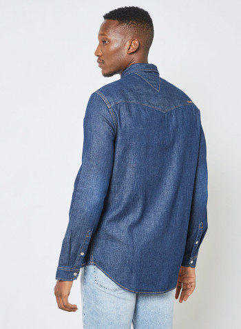 Western Denim Shirt Blue
