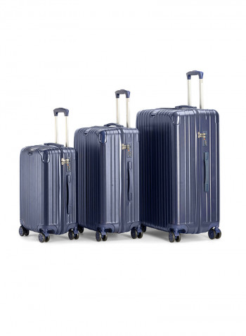 3-Piece Gravel Hardside Expandable Luggage With Spinner Wheels Blue