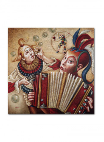 Happy Bubbles Canvas Wall Art Multicolour 24 x 24inch