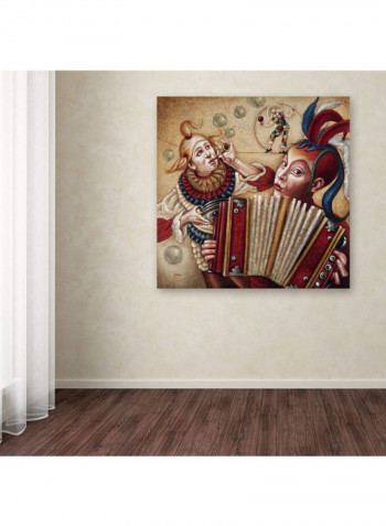 Happy Bubbles Canvas Wall Art Multicolour 24 x 24inch