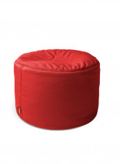 Round Patch Pouf Red 50x35cm