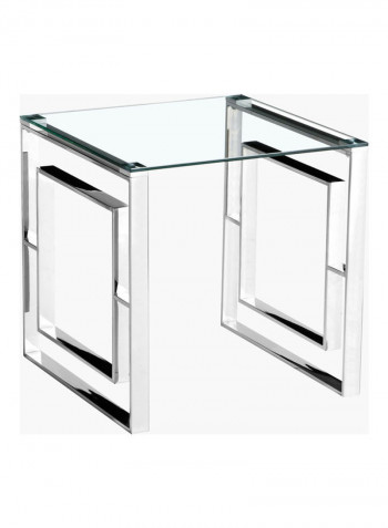 Travis End Table Silver/Clear 55x55x55cm