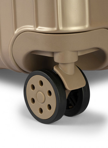 3-Piece Gravel Hardside Expandable Luggage With Spinner Wheels Titanium Gold