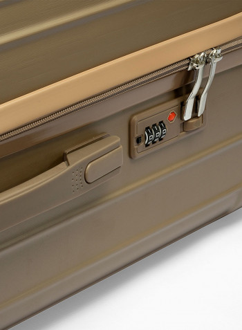 3-Piece Gravel Hardside Expandable Luggage With Spinner Wheels Titanium Gold