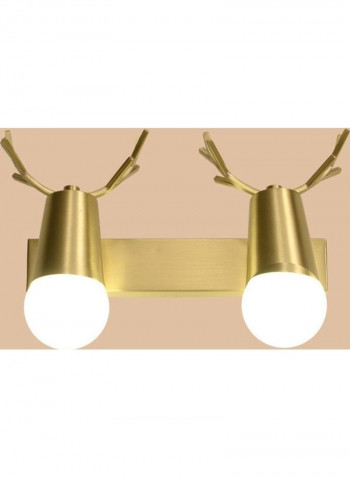 Double Head Copper Antler Wall Light Gold