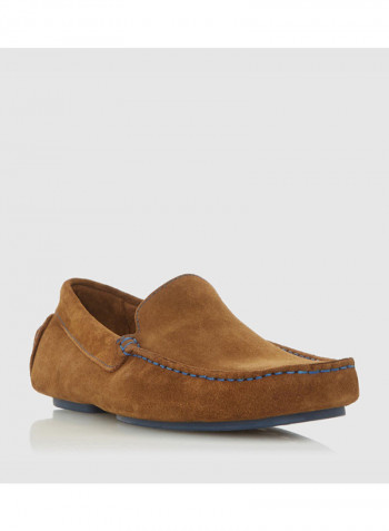 حذاء لوفر بدون كعب Brown