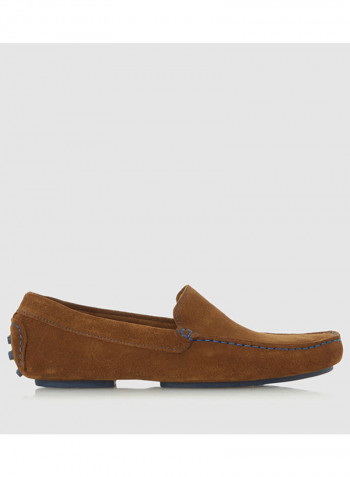 حذاء لوفر بدون كعب Brown