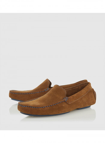 حذاء لوفر بدون كعب Brown