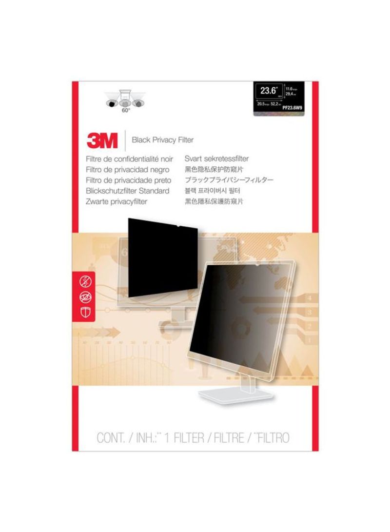 Privacy Filter Screen Protector For 23.6-Inch Widescreen Monitor Black