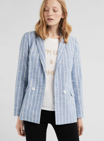 Stripe Blazer Light Blue/White