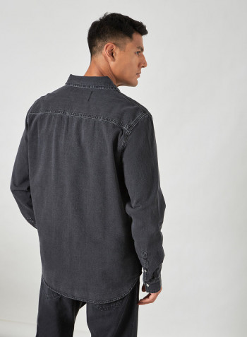 Logo Denim Shirt Black