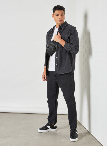 Logo Denim Shirt Black
