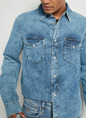 Washed Denim Jacket Denim Light