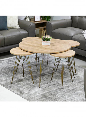 5-Piece Graham Coffee And Nesting Table Set Brown 241x267x241cm