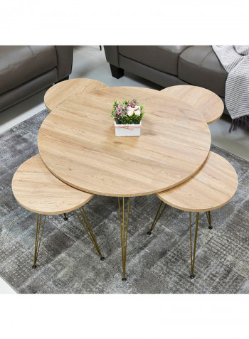 5-Piece Graham Coffee And Nesting Table Set Brown 241x267x241cm