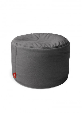 Round Patch Pouf Black 50x35cm