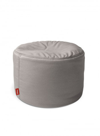 Round Patch Pouf Grey 50x35cm