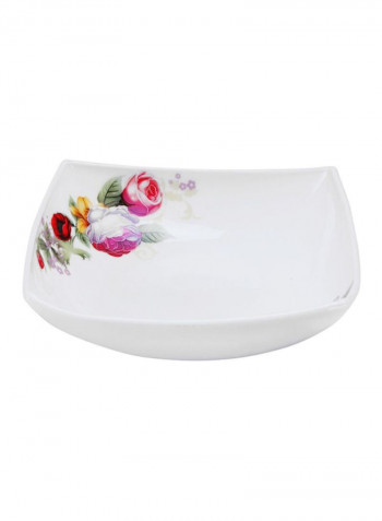71-Piece Opal Hard Square Dinner Set White/Pink/Red