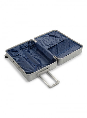 3-Piece Gravel Hardside Expandable Luggage With Spinner Wheels Silver