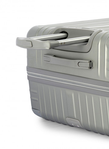 3-Piece Gravel Hardside Expandable Luggage With Spinner Wheels Silver