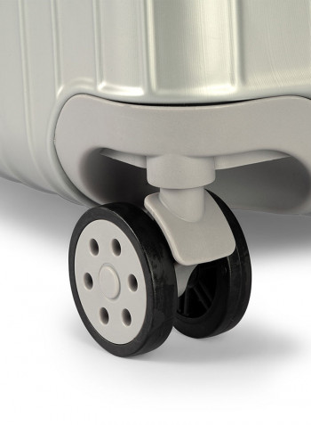 3-Piece Gravel Hardside Expandable Luggage With Spinner Wheels Silver