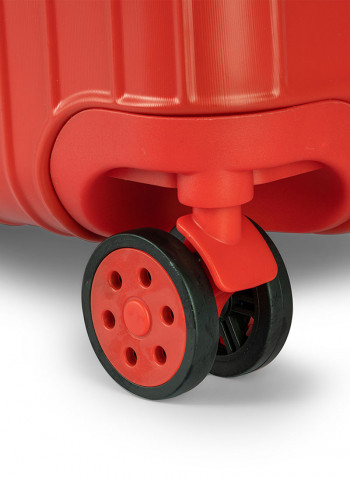 3-Piece Gravel Hardside Expandable Luggage With Spinner Wheels Red