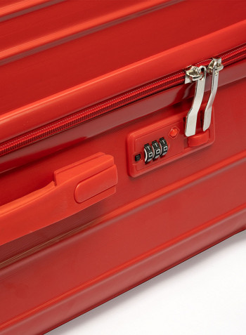 3-Piece Gravel Hardside Expandable Luggage With Spinner Wheels Red