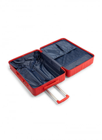 3-Piece Gravel Hardside Expandable Luggage With Spinner Wheels Red