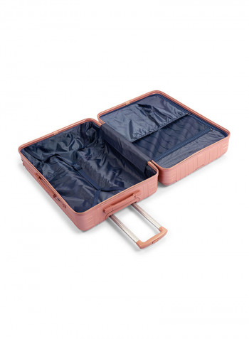 3-Piece Gravel Hardside Expandable Luggage With Spinner Wheels Rose Gold