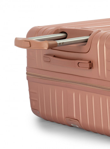 3-Piece Gravel Hardside Expandable Luggage With Spinner Wheels Rose Gold