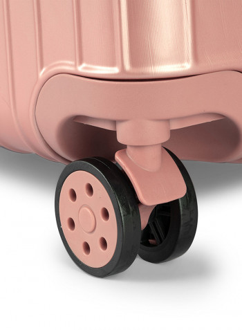 3-Piece Gravel Hardside Expandable Luggage With Spinner Wheels Rose Gold