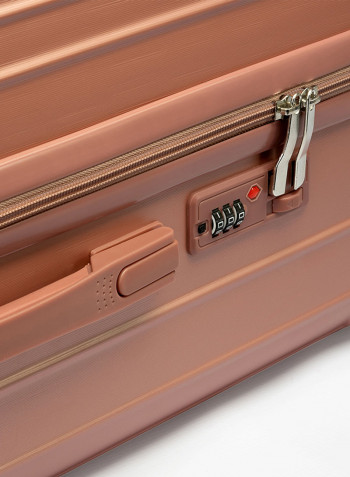 3-Piece Gravel Hardside Expandable Luggage With Spinner Wheels Rose Gold