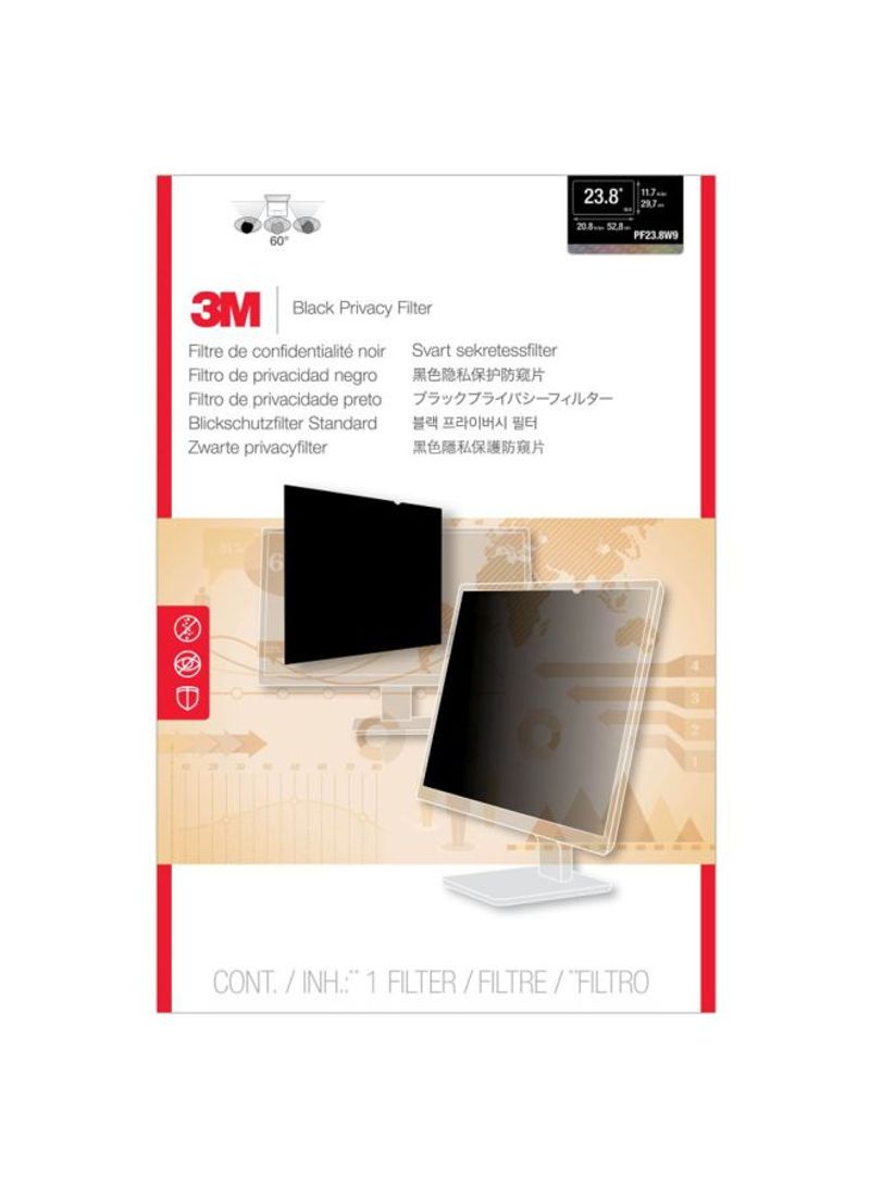 Privacy Filter Screen Protector For 23.8-Inch Widescreen Monitor Black