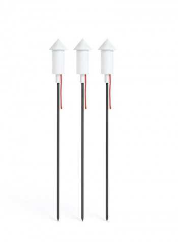 3-Piece Solar Powered Floor Lamps White 125x13x13cm
