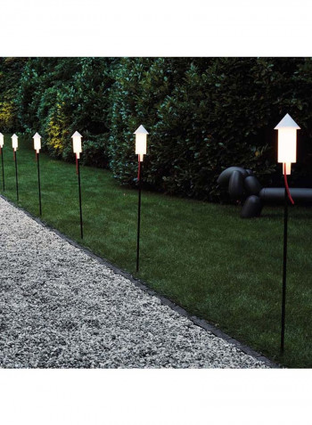 3-Piece Solar Powered Floor Lamps White 125x13x13cm
