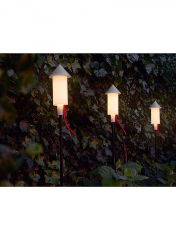 3-Piece Solar Powered Floor Lamps White 125x13x13cm