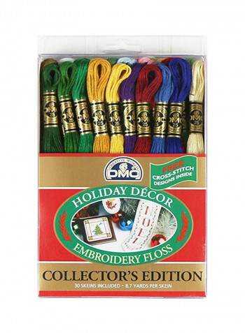 30-Piece Embroidery Floss Pack Green/Yellow/Blue