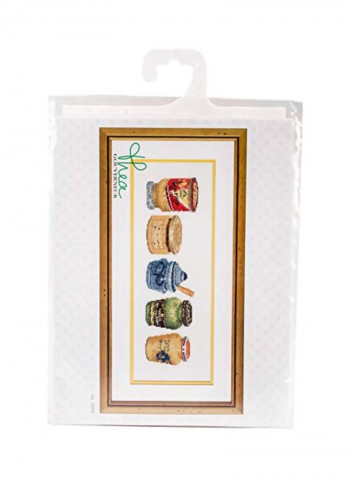 Mustard Pot Counted Cross Stitch Kit Red/Beige/Blue