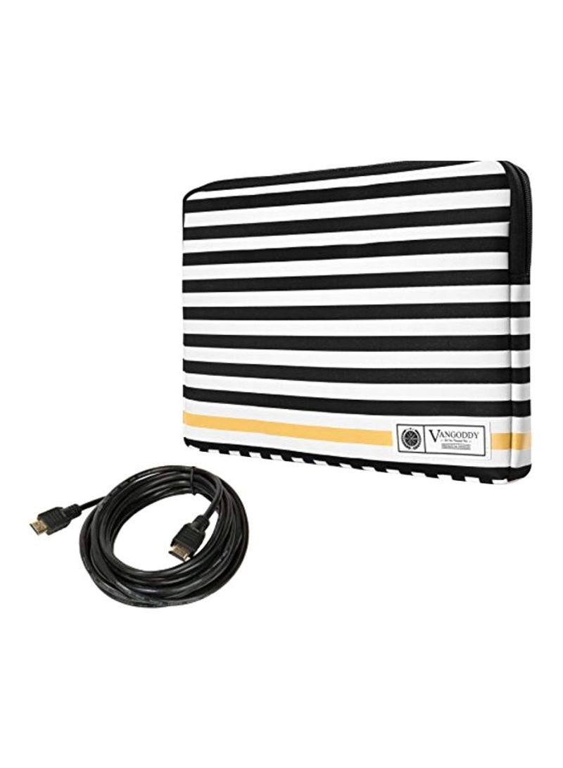 Protective Carrying Case For Laptop Black/White/Gold