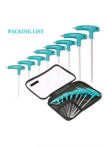 8 Piece Metric T Type Hexagon Wrench Set Multicolour 31 x 3 x 21cm