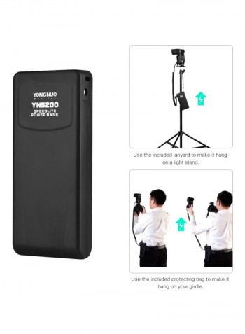 Professional Speedlite Power Bank And Accessories Set 17.4x7.5x2.5centimeter Black