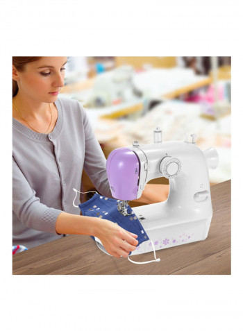 Portable Electric Sewing Machine With Foot Pedal H35263UK-su White/Purple