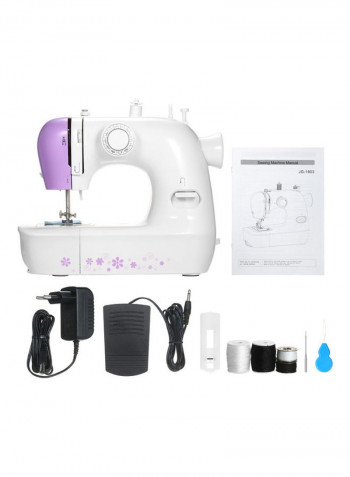 Portable Electric Sewing Machine With Foot Pedal H35263EU-su White/Purple