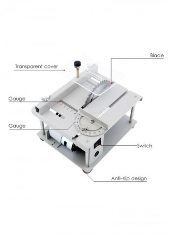Multi-Functional Electric Table Saw Silver/Black