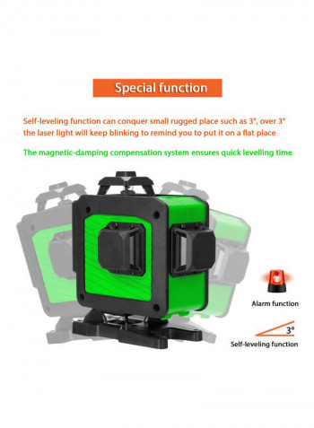 Multifunctional 4D 16 Lines Laser Level Tool Set Green/Black 30x18x21cm