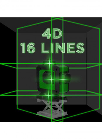Multifunctional 4D 16 Lines Laser Level Tool Set Green/Black 30x18x21cm