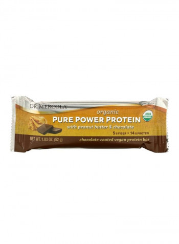 Pack Of 12 Organic Pure Power Peanut Butter And Chocolate Protein Bar