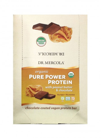 Pack Of 12 Organic Pure Power Peanut Butter And Chocolate Protein Bar