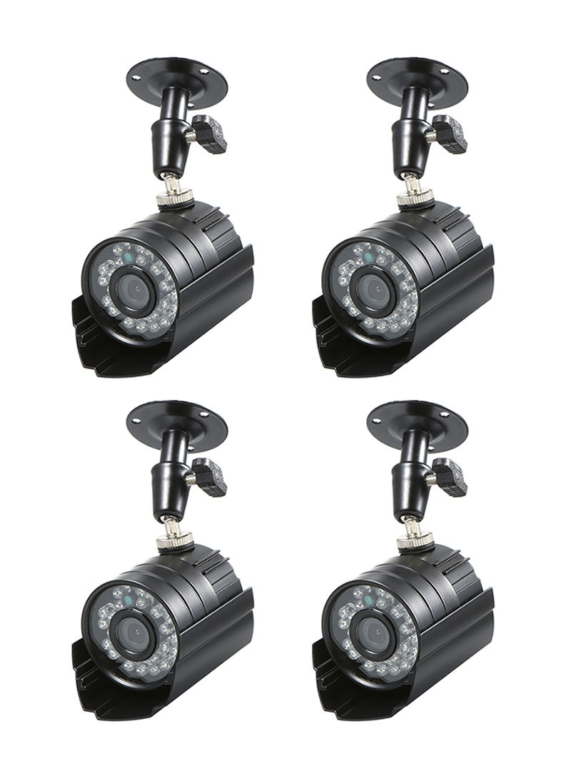 4-Piece Indoor Bullet CCTV Analog Security Camera Set