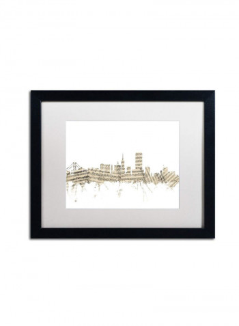 San Francisco California Skyline Canvas Wall Art Multicolour 12 x 19inch